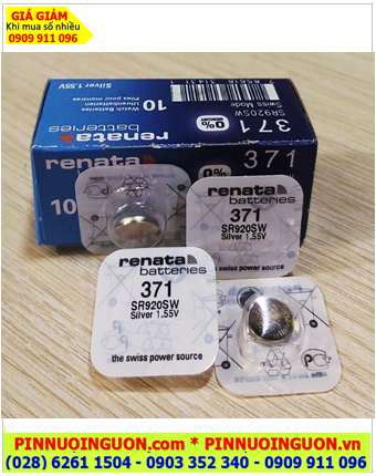Renata 371 _Pin SR920SW; Pin đồng hồ 1.55v Silver Oxide Renata 371 _Pin SR920SW